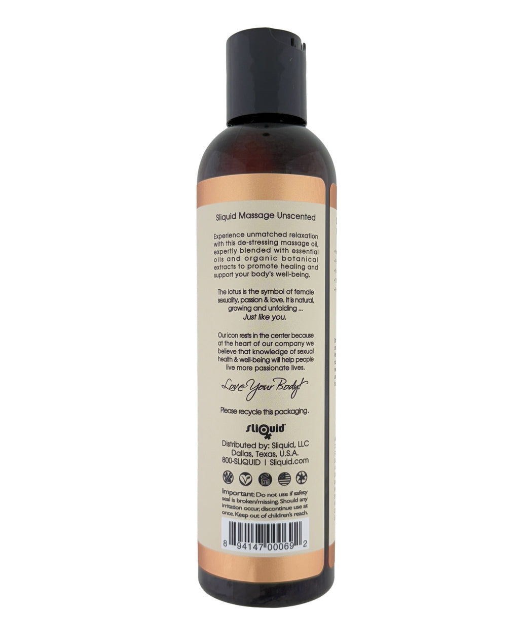Sliquid Balance Massage Oil - 8.5 oz Unscented