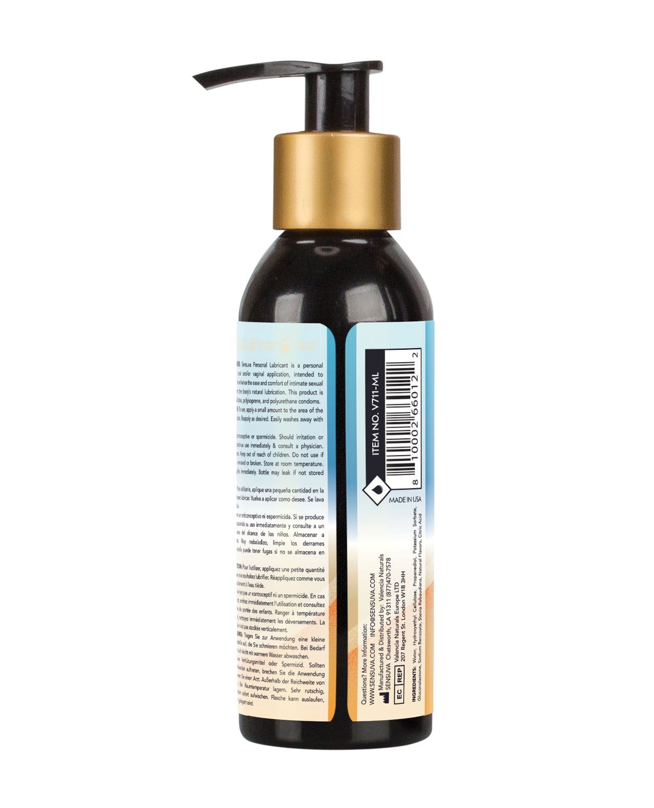 Senuva Natural Water Based Personal Lubricant - 4 oz Orange Creamsicle