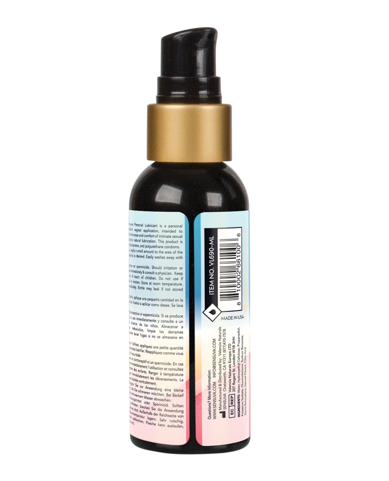 Sensuva Natural Water Based Personal Lubricant - 2 oz Cotton Candy