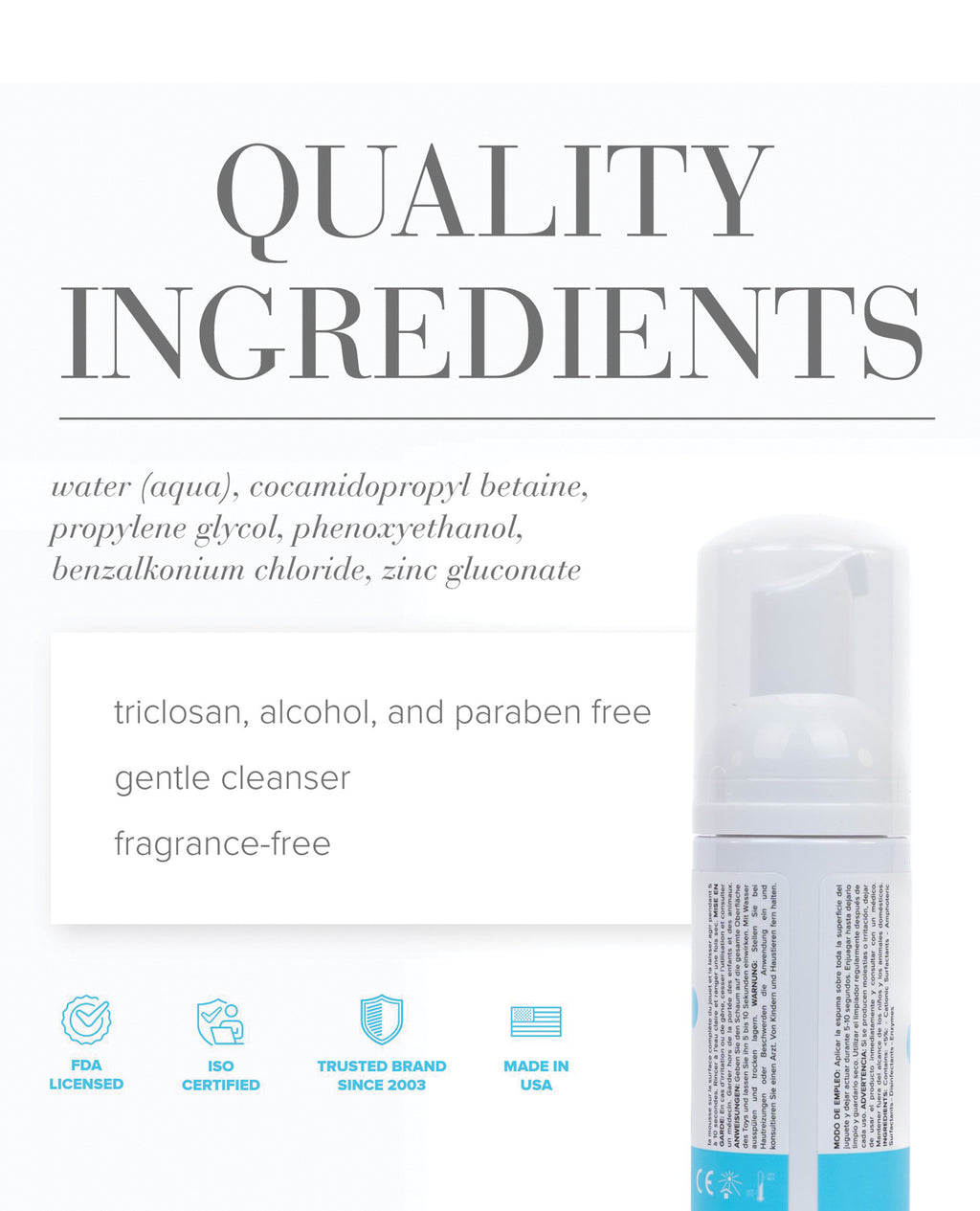 JO Refresh Foaming Toy Cleaner - Fragrance Free Hygiene 7 oz