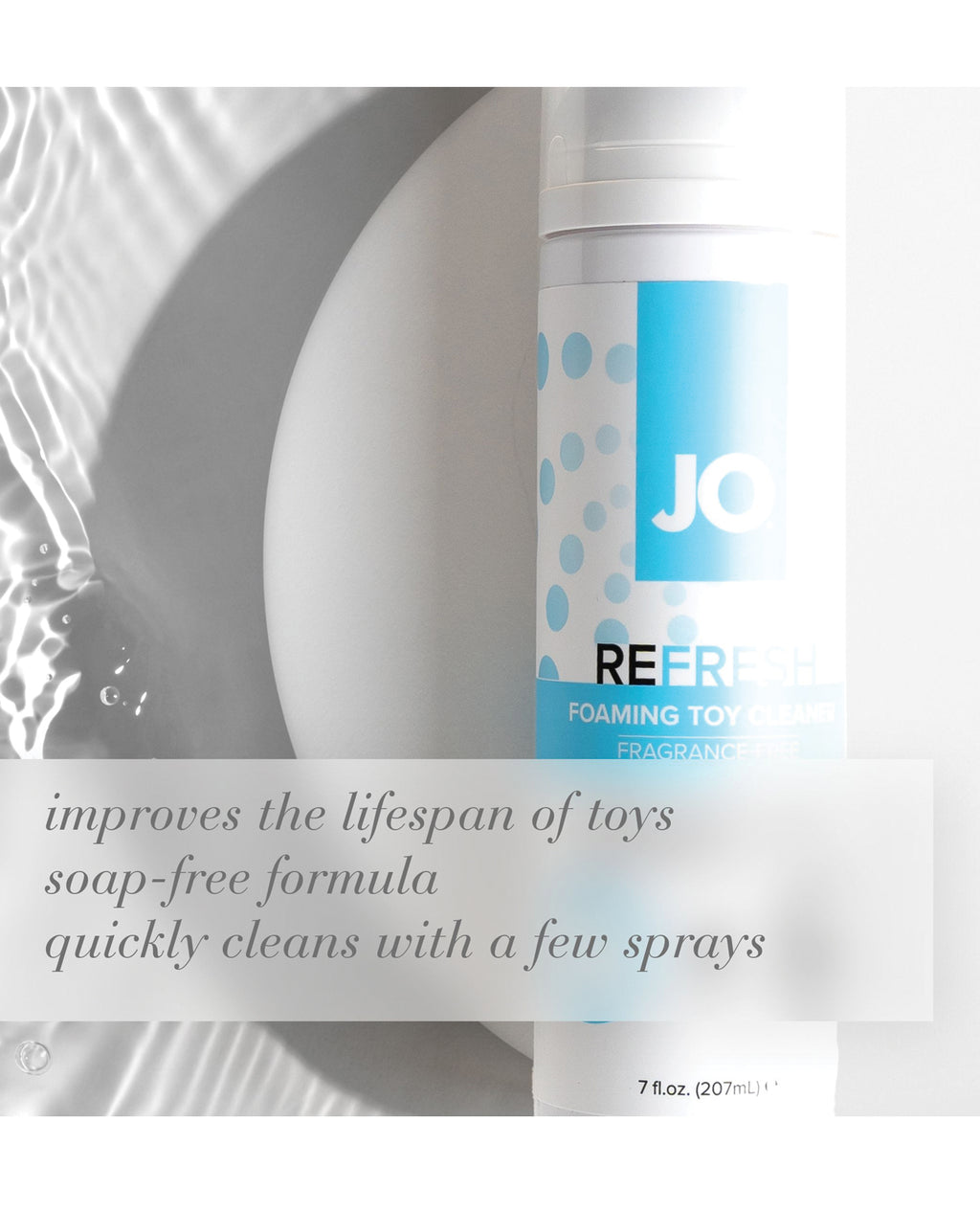 JO Refresh Foaming Toy Cleaner - Fragrance Free Hygiene 7 oz