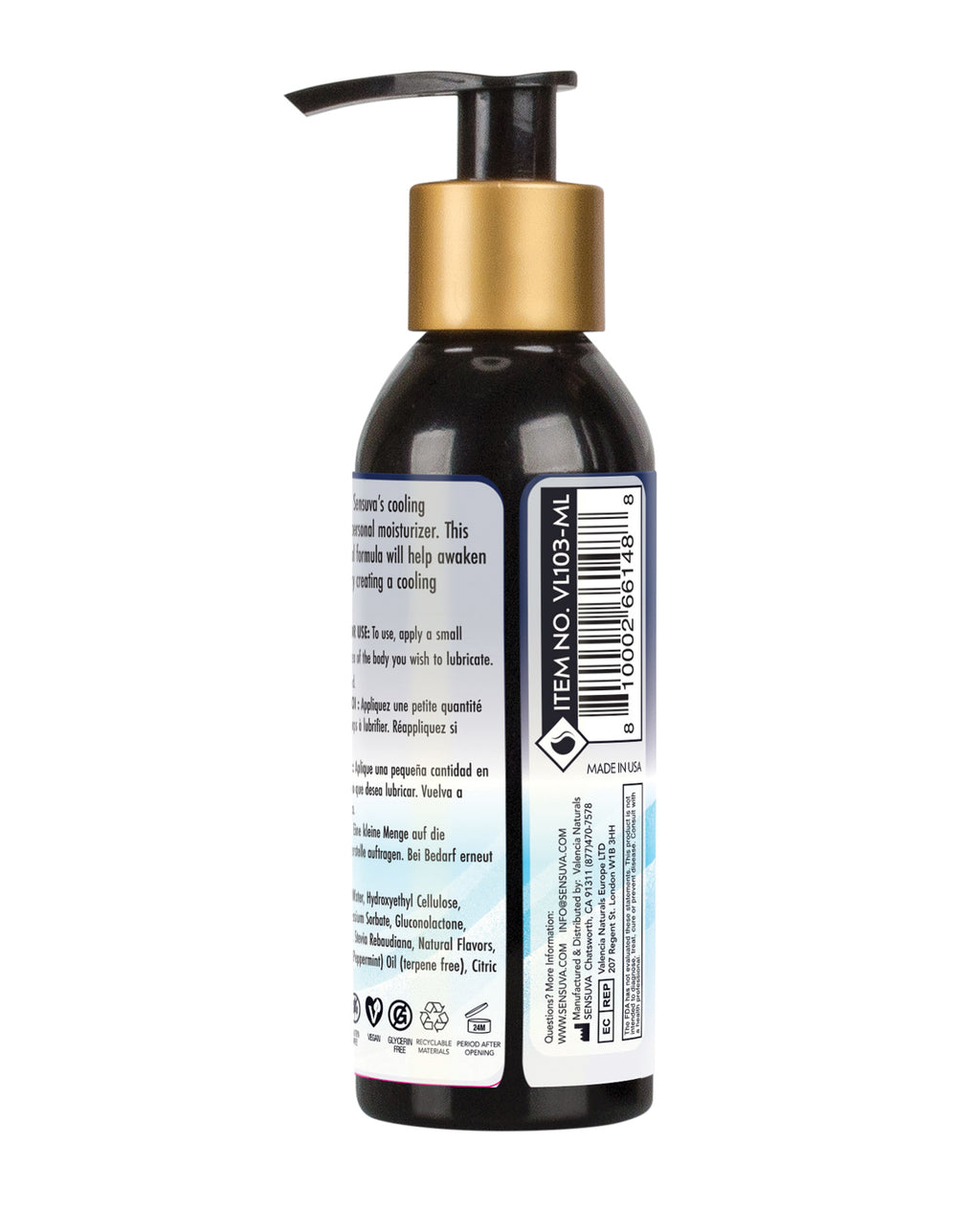 Sensuva Cooling Water-Based Personal Moisturizer - Arctic Chill 4 oz