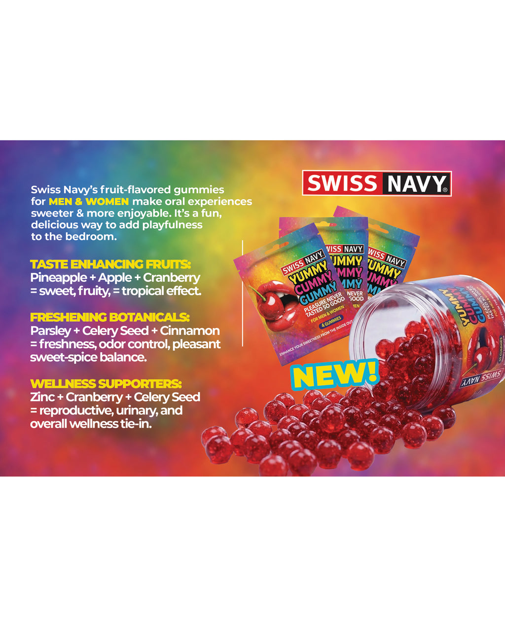 Swiss Navy Yummy Cummy Gummies 60 ct