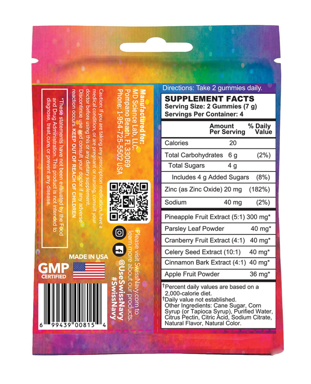 Swiss Navy Yummy Cummy Gummies 4 ct Packet