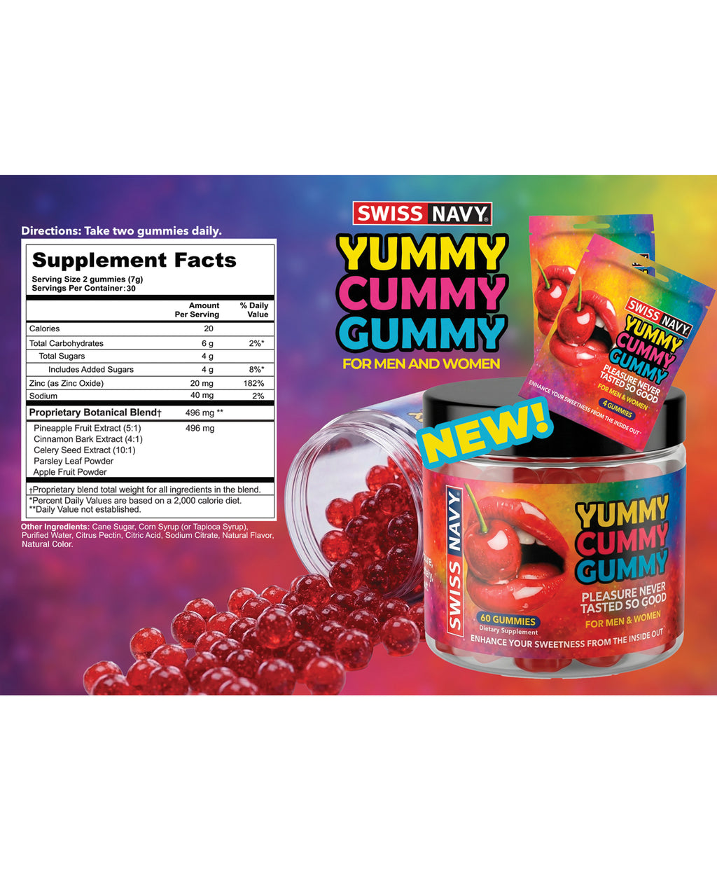 Swiss Navy Yummy Cummy Gummies 4 ct Packet