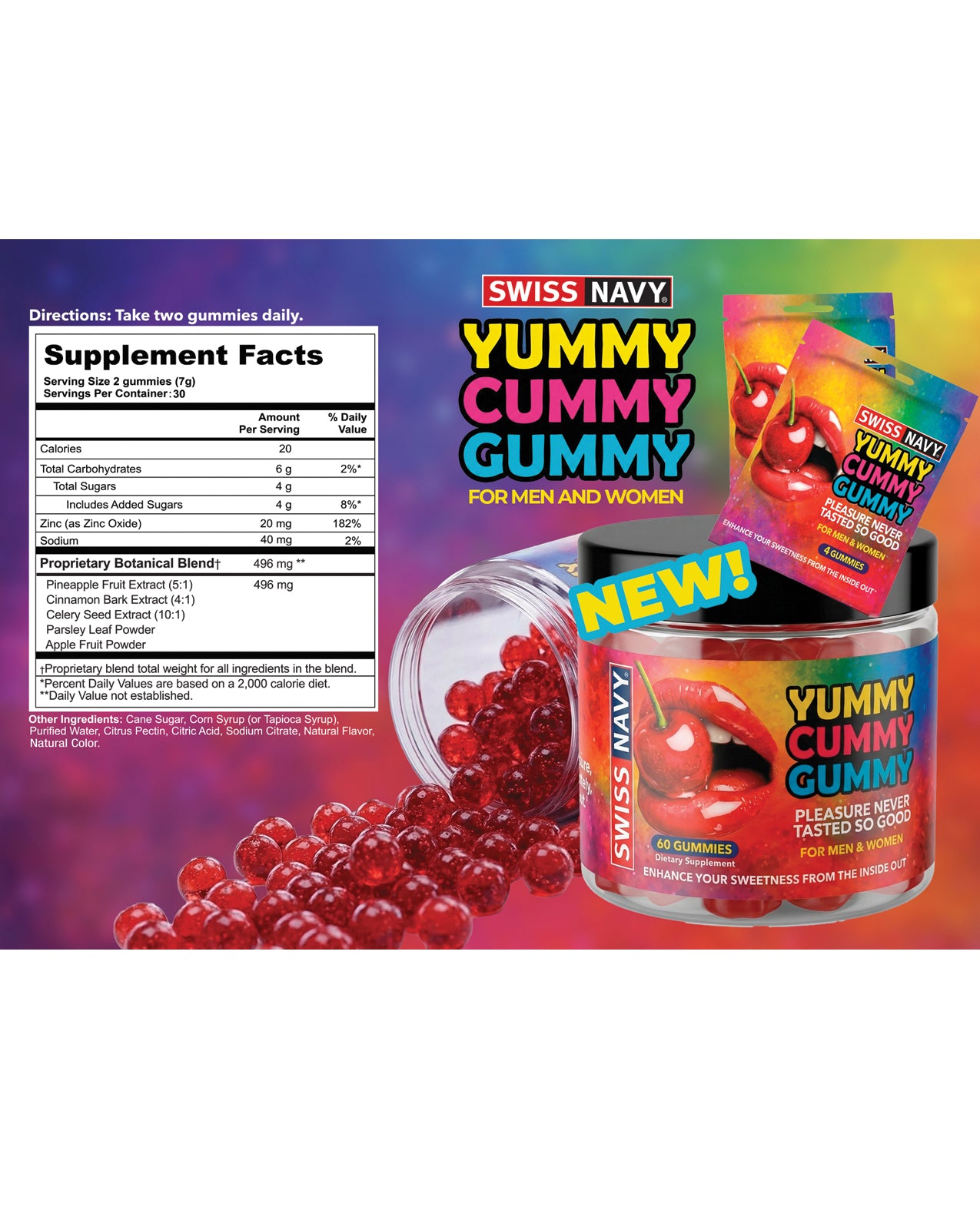 Swiss Navy Yummy Cummy Gummies 4 ct Packet