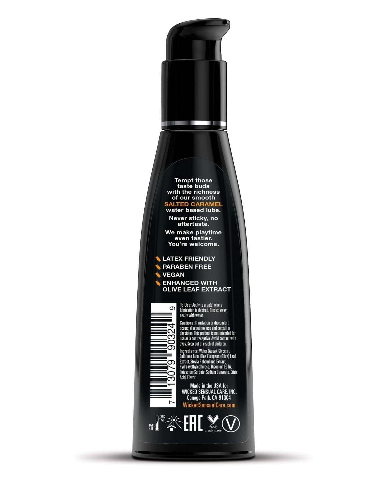 Wicked Sensual Care Aqua Waterbased Lubricant - 4 oz Salted Caramel