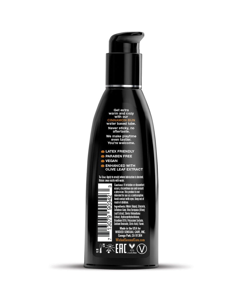 Wicked Sensual Care Aqua Waterbased Lubricant - 2 oz Cinnamon Bun