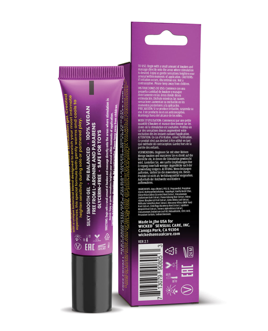 Wicked Sensual Care Awaken Stimulating Clitoral Massaging Gel - .5 oz