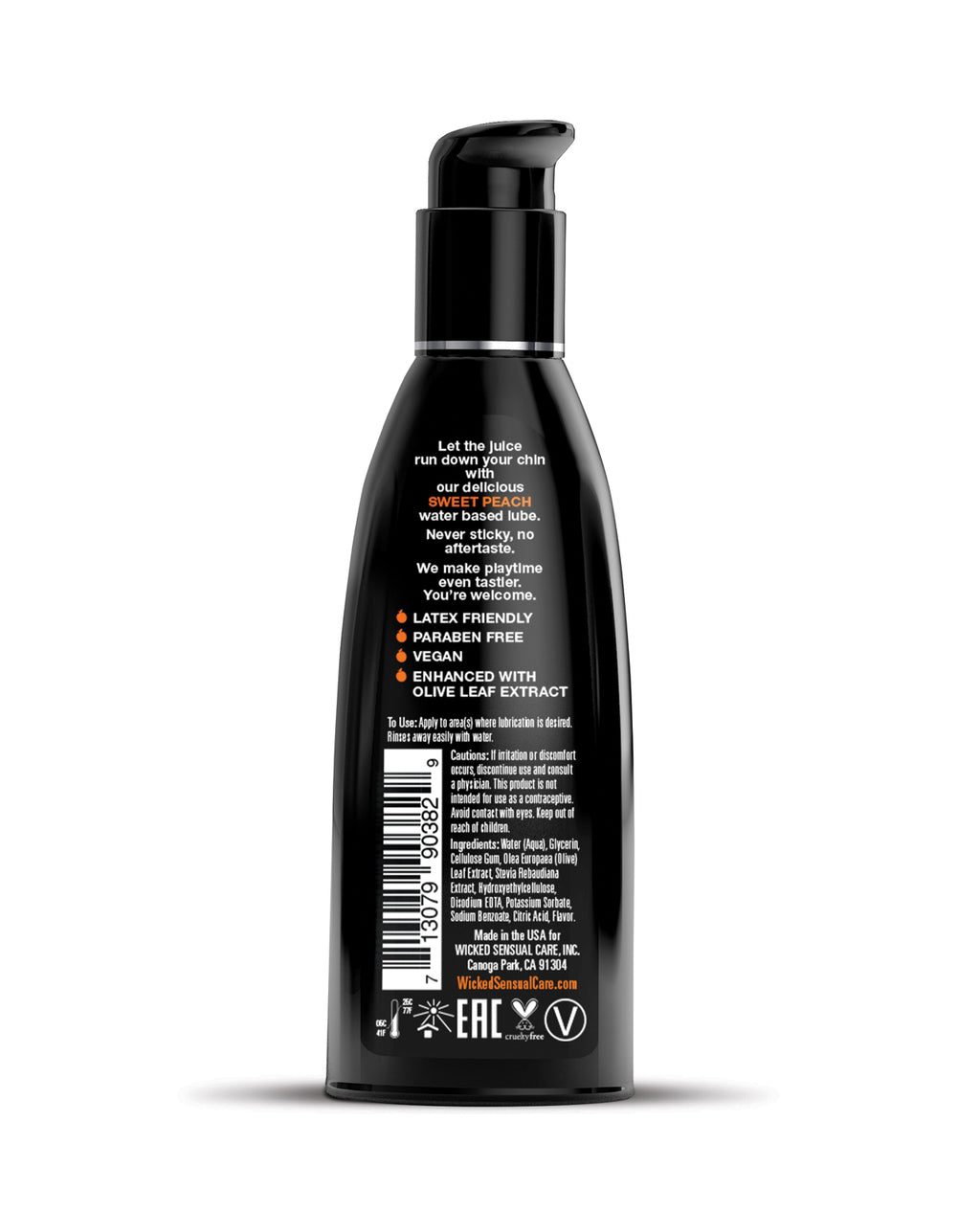 Wicked Sensual Care Waterbased Lubricant - 2 oz Sweet Peach