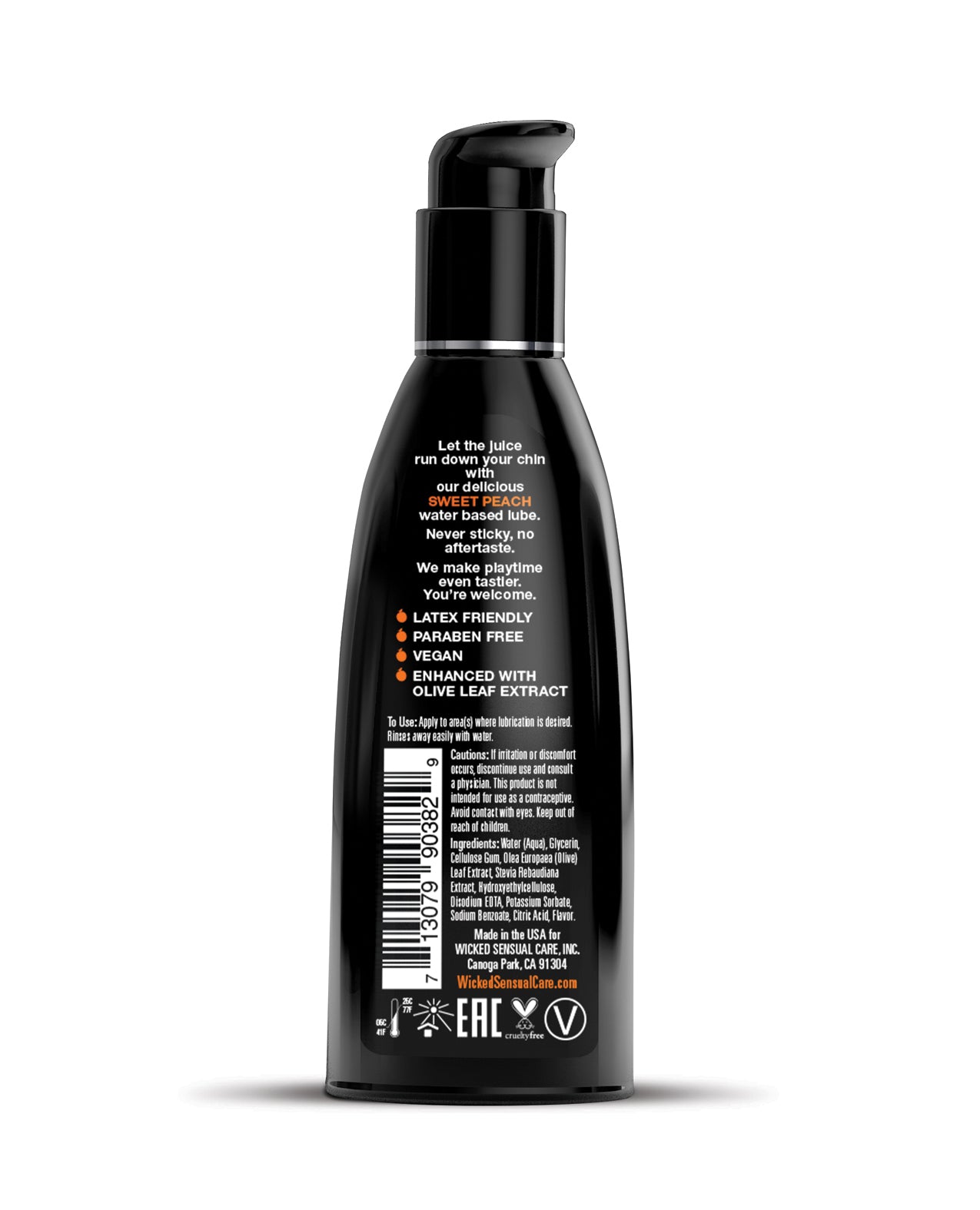 Wicked Sensual Care Waterbased Lubricant - 2 oz Sweet Peach