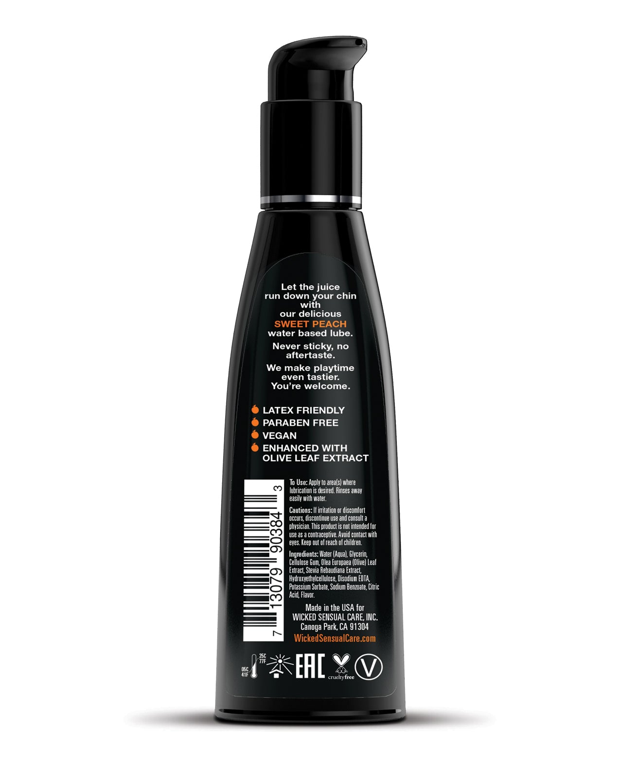 Wicked Sensual Care Waterbased Lubricant - 4 oz Sweet Peach