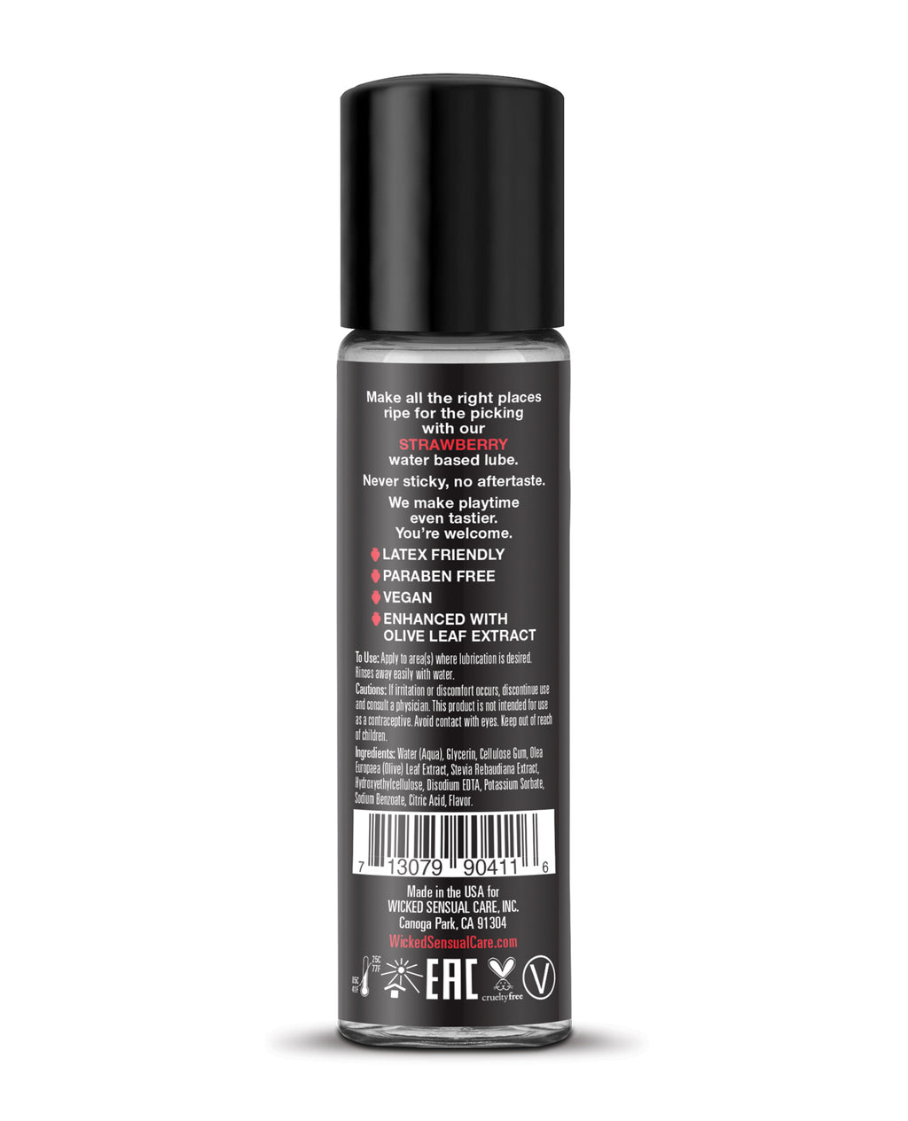 Wicked Sensual Care Aqua Water Based Lubricant - 1 oz Strawberry
