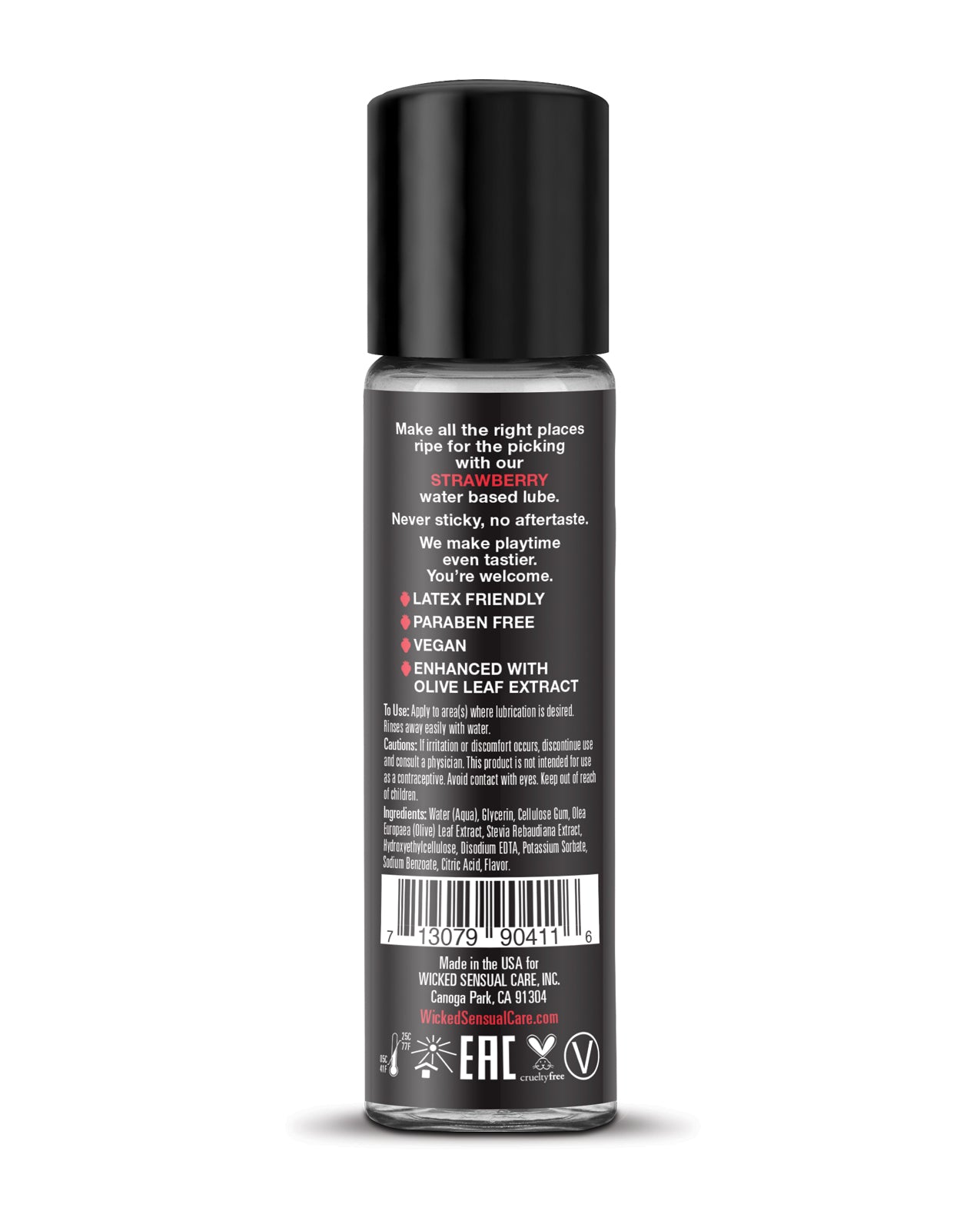 Wicked Sensual Care Aqua Water Based Lubricant - 1 oz Strawberry