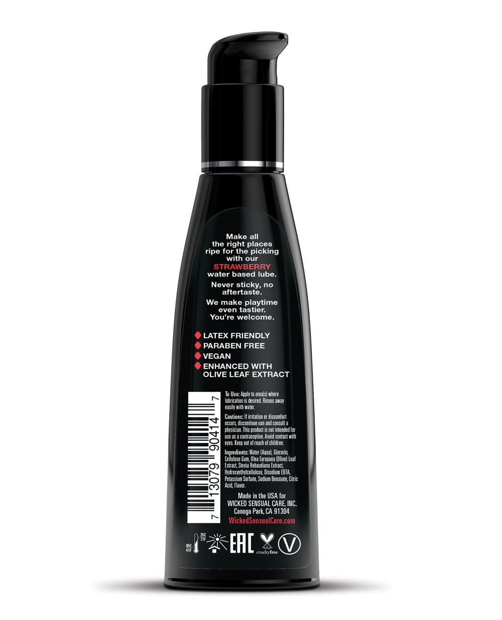 Wicked Sensual Care Aqua Water Based Lubricant - 4 oz Strawberry