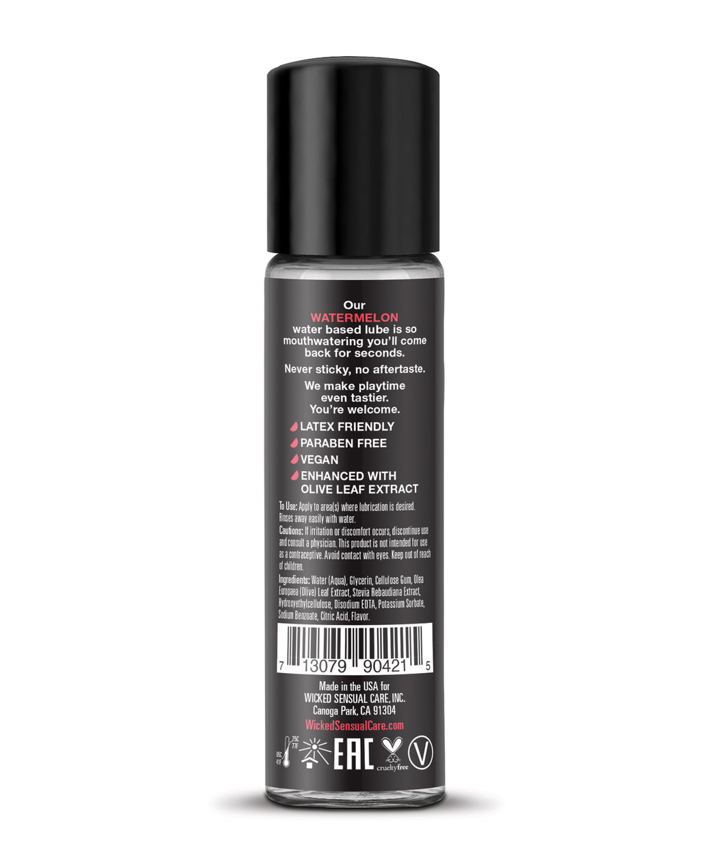 Wicked Sensual Care Aqua Water Based Lubricant - 1 oz Watermelon