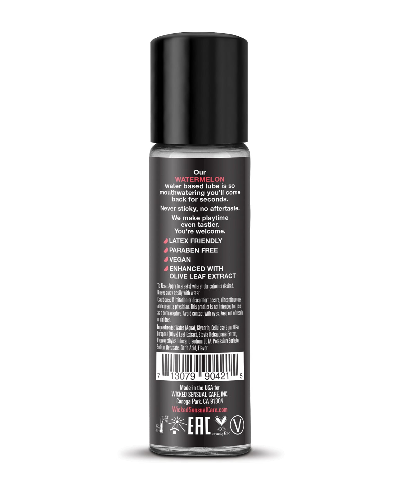 Wicked Sensual Care Aqua Water Based Lubricant - 1 oz Watermelon