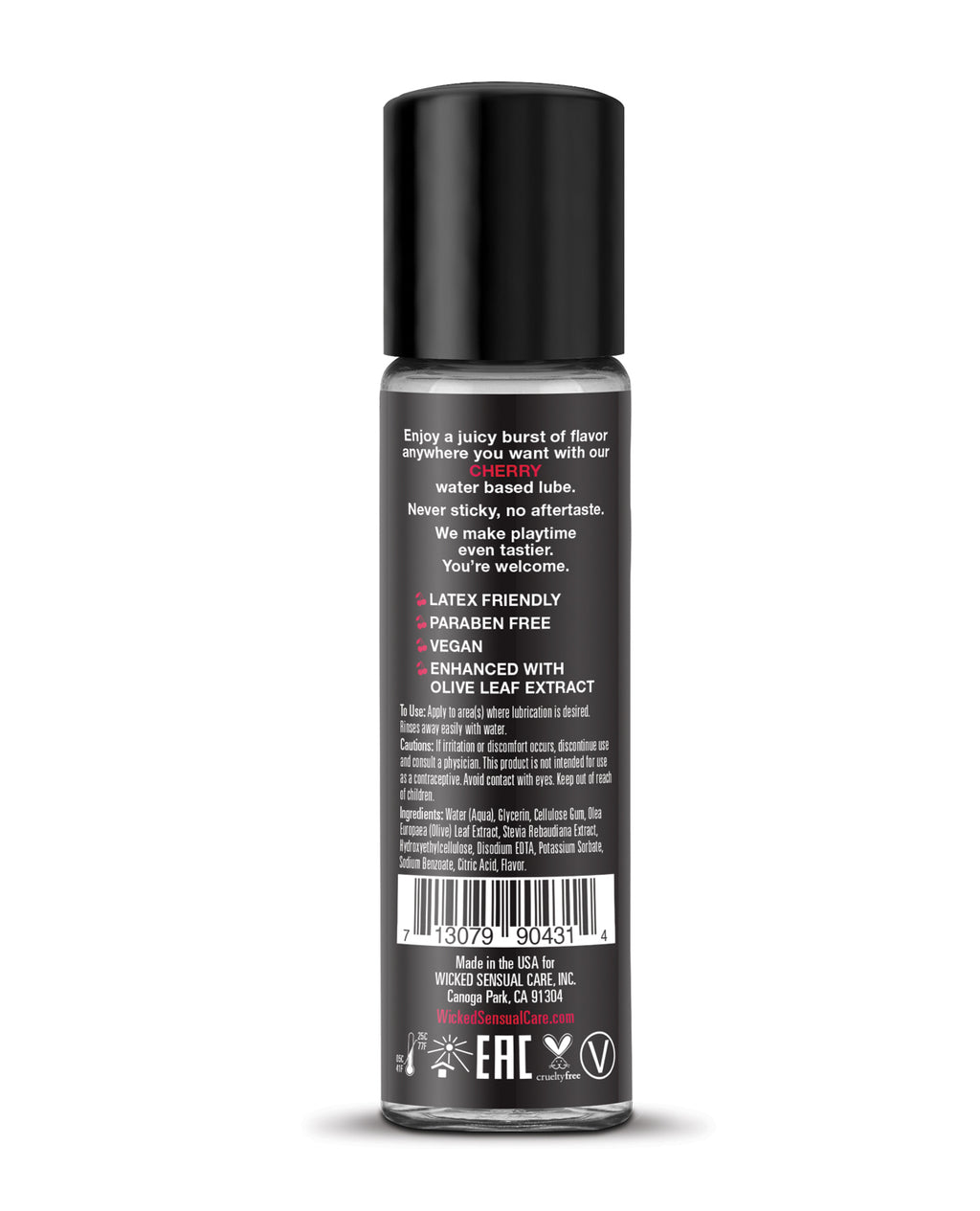 Wicked Sensual Care Aqua Water Based Lubricant - 1 oz Cherry