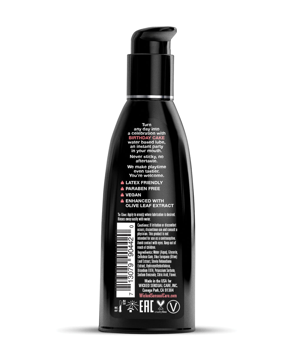 Wicked Sensual Care Water Based Lubricant - 2 oz Birthday Cake