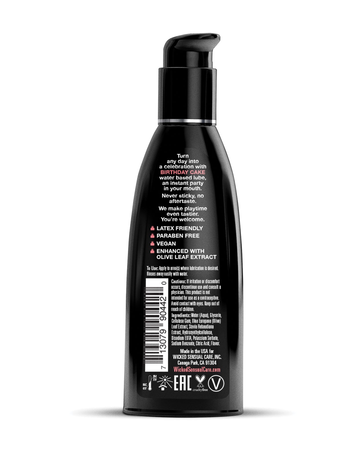 Wicked Sensual Care Water Based Lubricant - 2 oz Birthday Cake