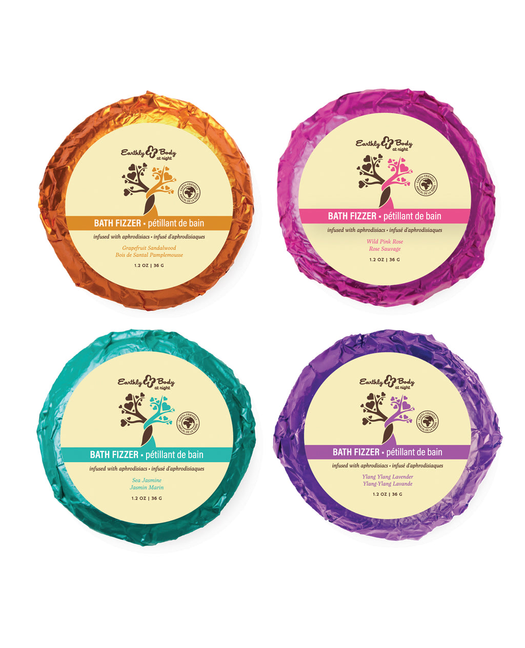 Earthly Body at Night Bath Fizzer 4 pc Set