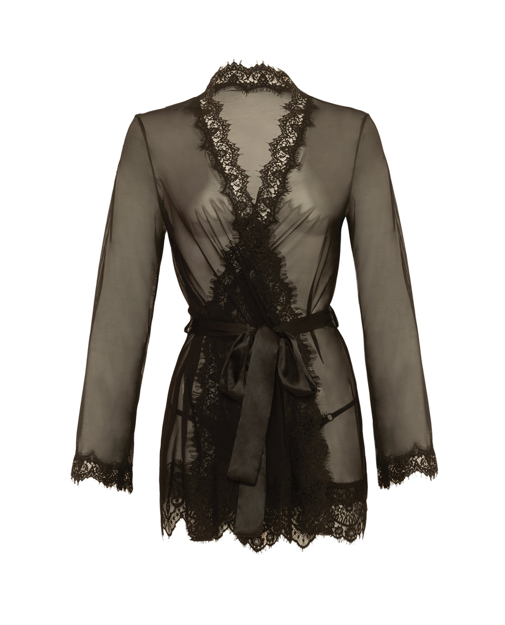 Provence Short Robe - Black S/M