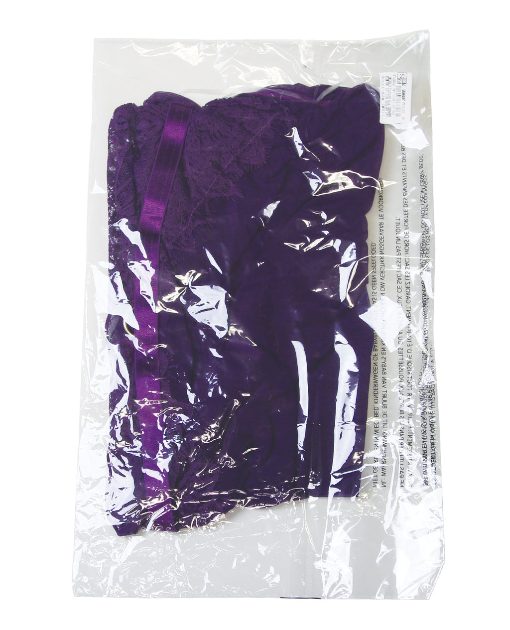 Kennedy Lace and Mesh Babydoll w/G-String 2 pc Set - Purple SM