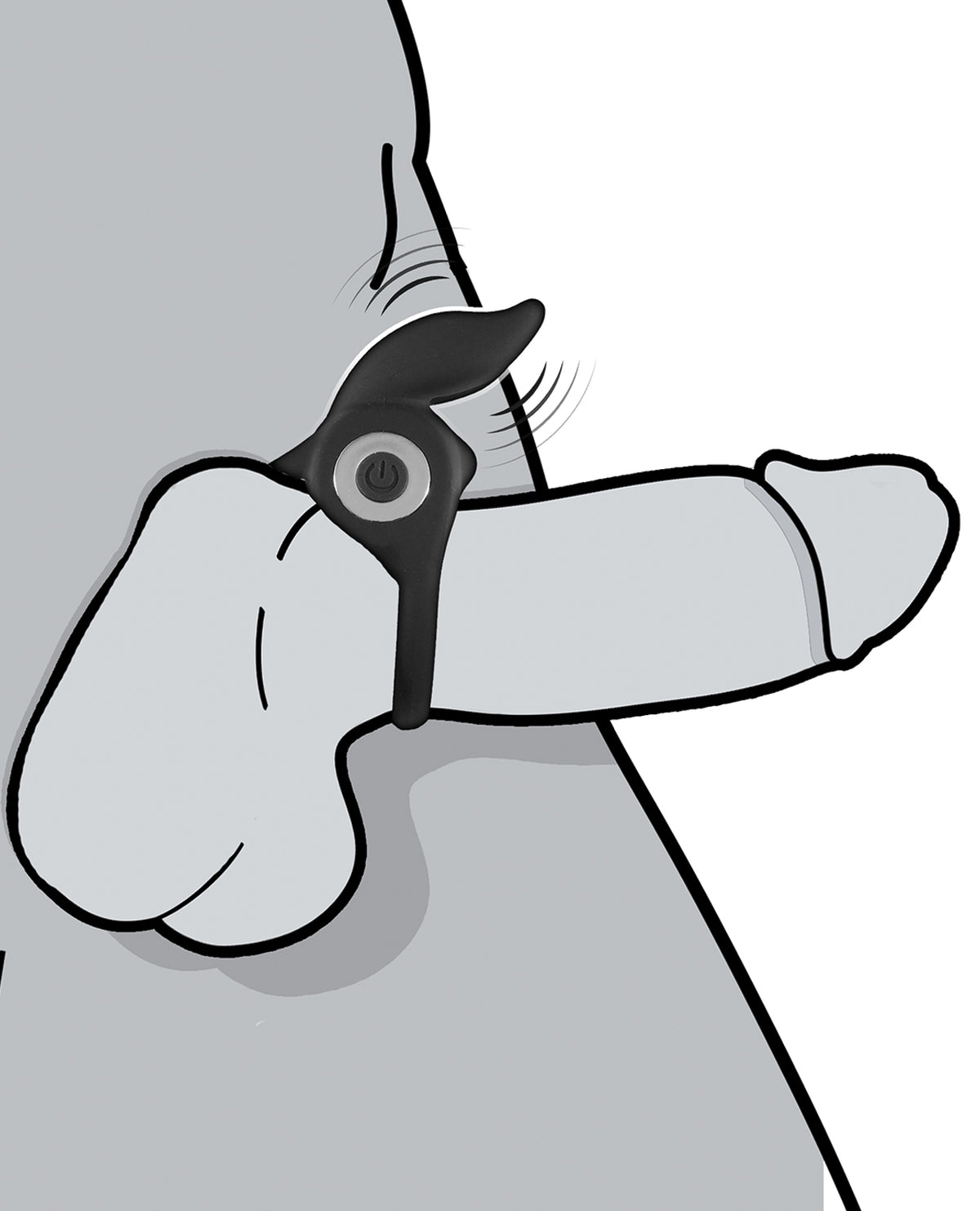 Enhancer Vibrating Rabbit C-Ring - Black