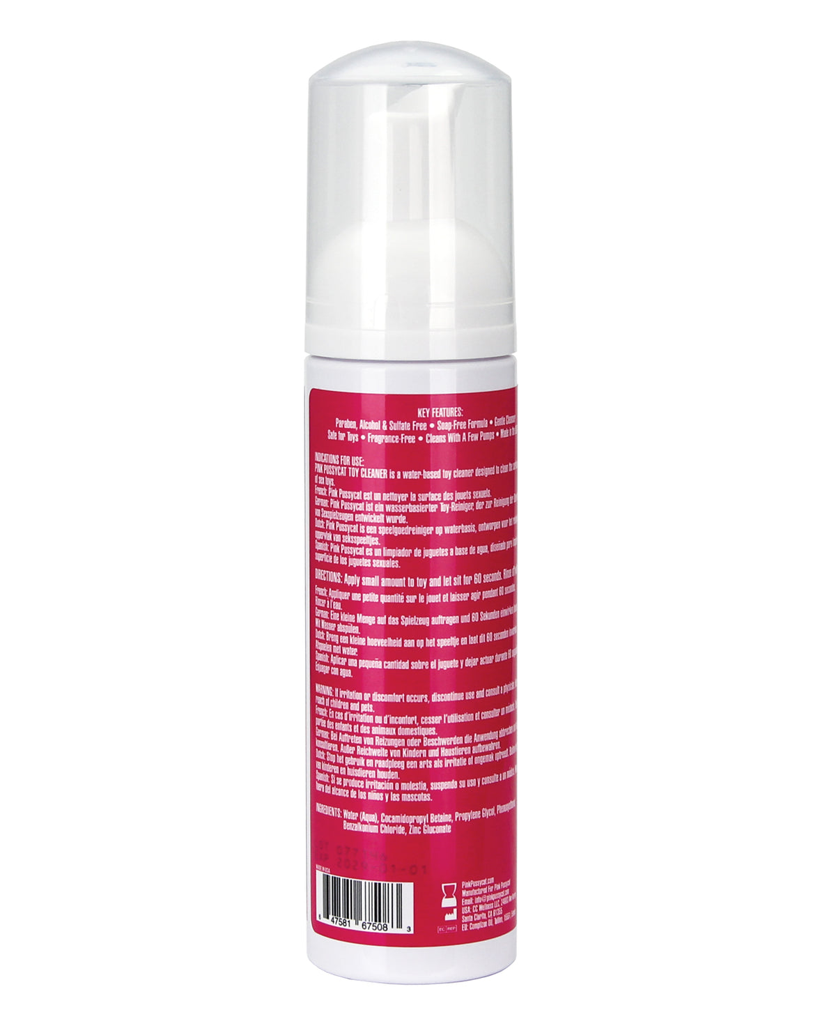 Pink Pussycat Toy Cleaner - 7 oz Spray Bottle
