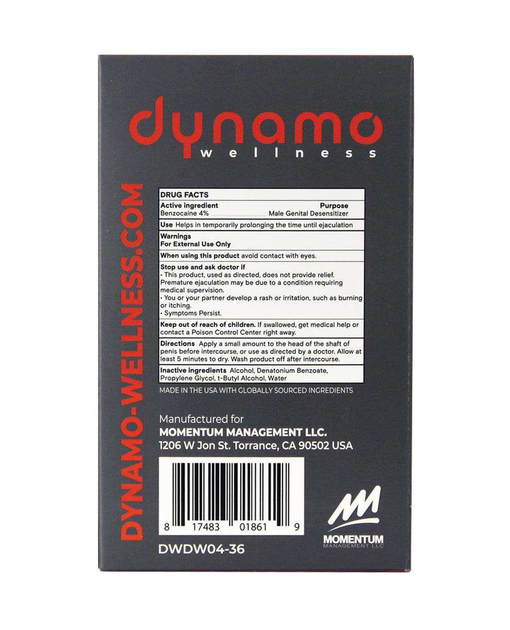 Dynamo Wellness Delay Wipe 4% - 36 Pack