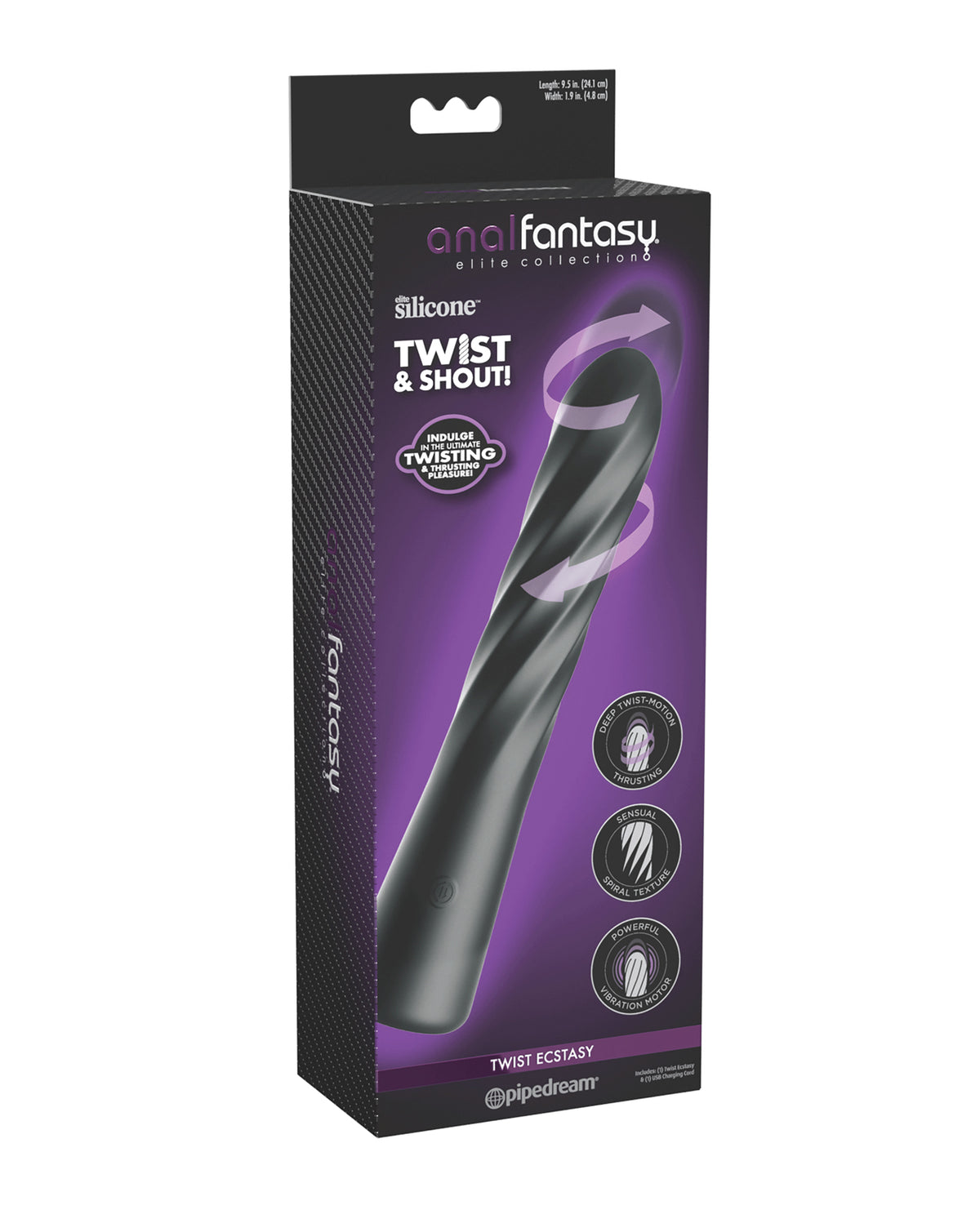 Anal Fantasy Elite Twist Ecstasy - Black