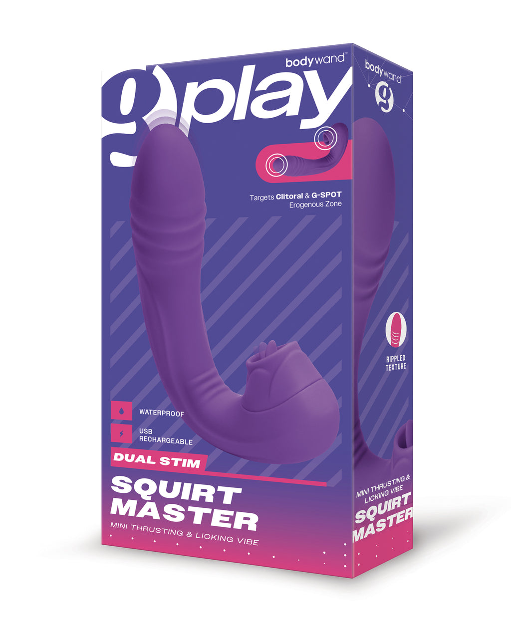 Bodywand G-Play Dual Stim Thrusting & Licking Squirt Master - Purple