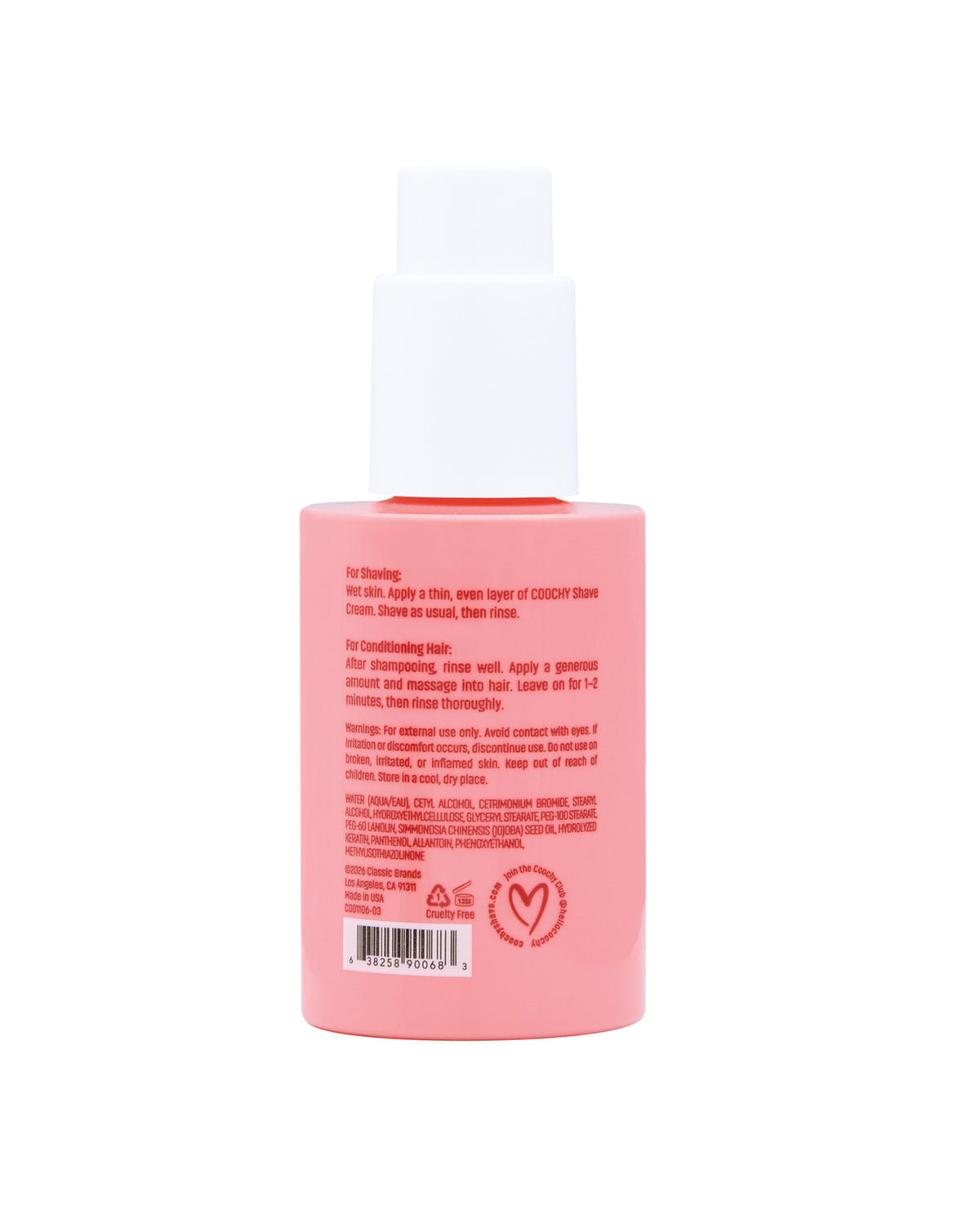 COOCHY Shave Cream - 3.4 oz Pear Berry