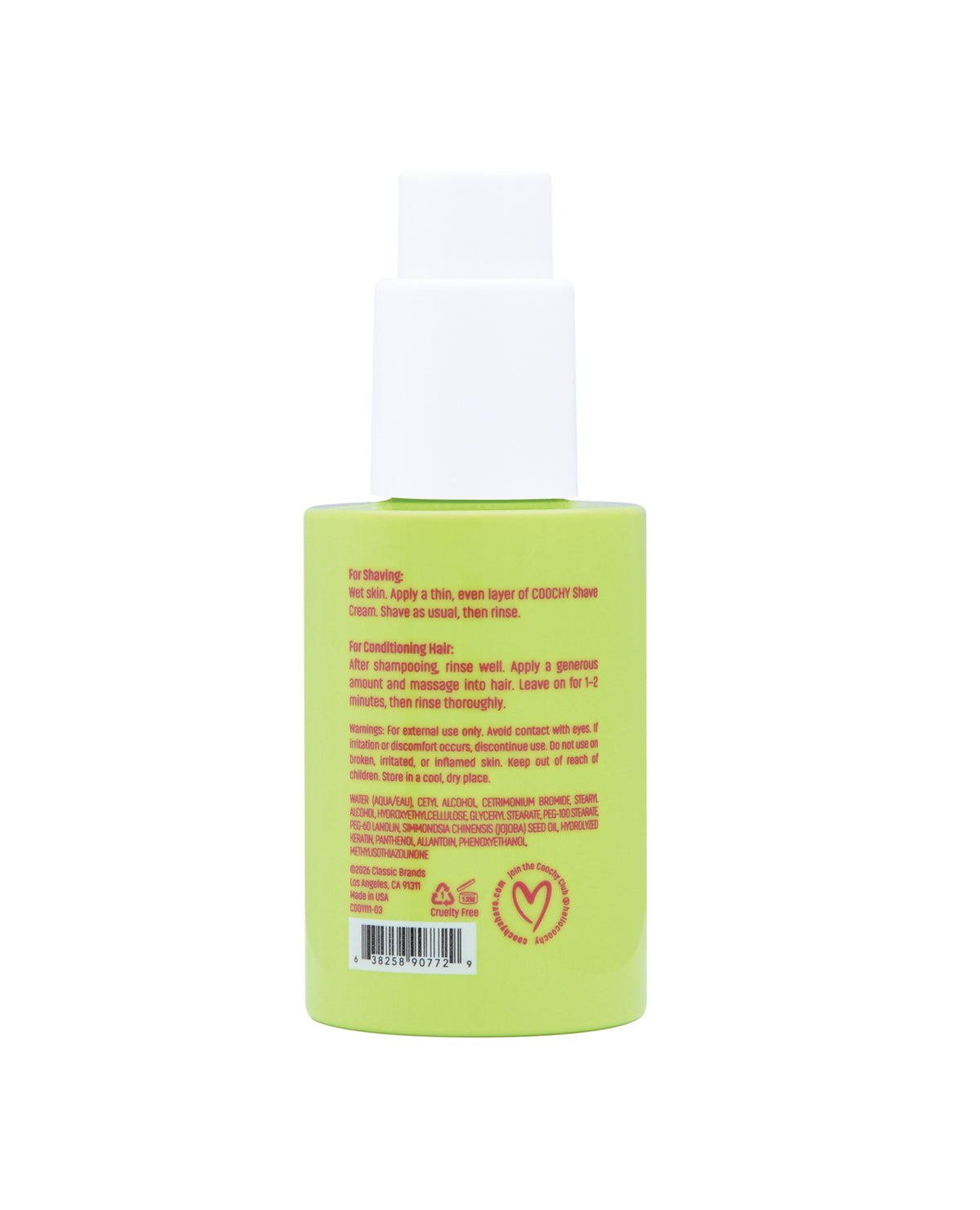 COOCHY Shave Cream - 3.4 oz Melon Madness