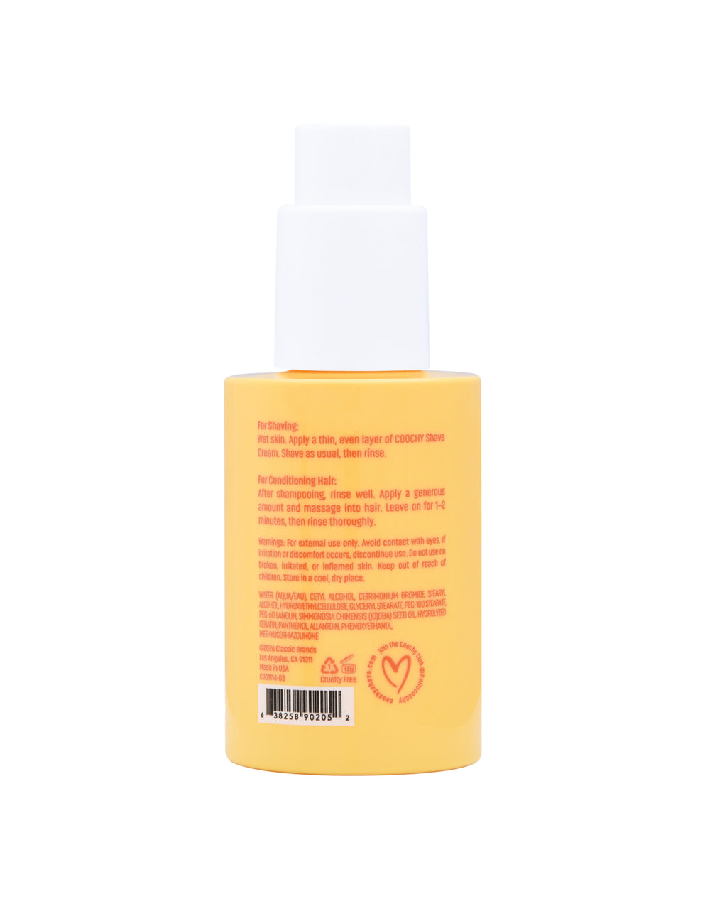 COOCHY Shave Cream - 3.4 oz Peachy Keen