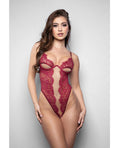 Elusive Anya Lace & Mesh Teddy w/Underwire Cups - Red S/M