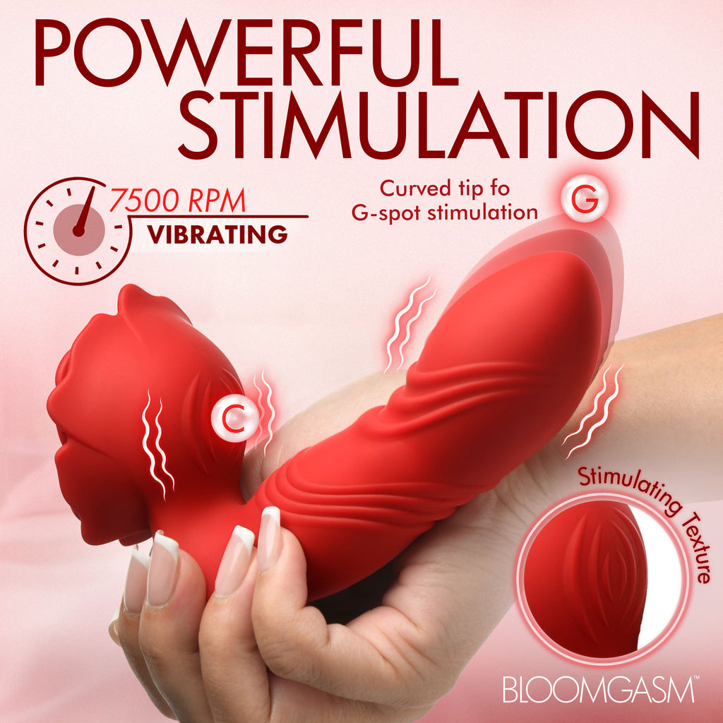 Rose Thrust Thrusting Silicone Vibrator
